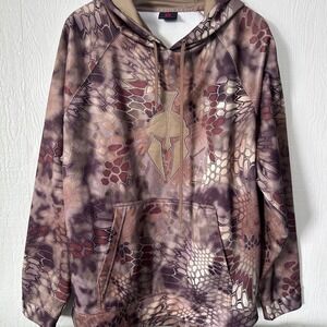 Kryptek Highlander Camo Hoodie Mens XL Spartan Logo Fleece Sweatshirt 15TART